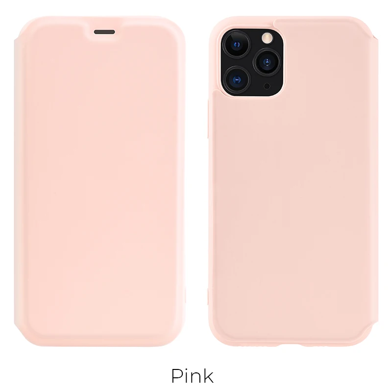 pink Жидкий силиконовый чехол HOCO для i phone 11 11 Pro Max, откидная крышка, стильный премиум класса, роскошный бизнес, полный защитный чехол - Цвет: pink