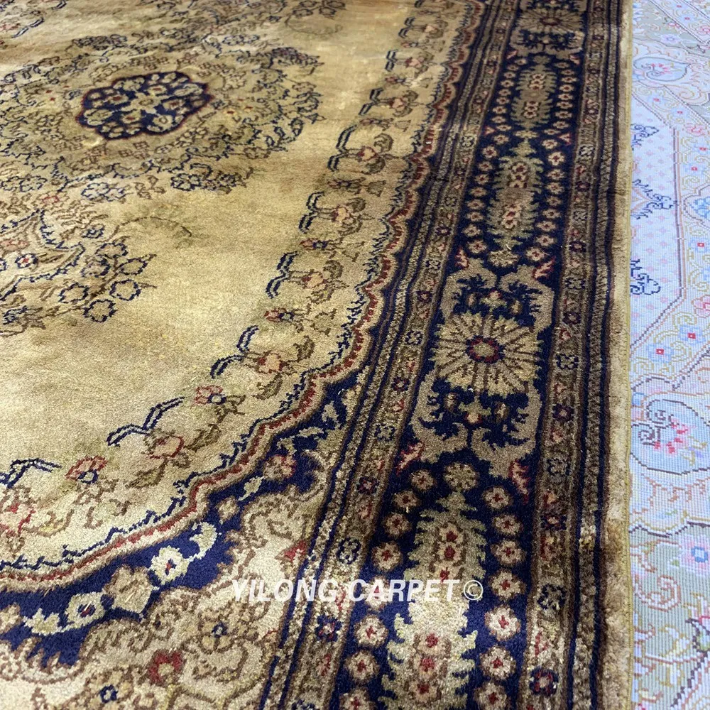 YILONG 2,5 'x4' традиционный Тебриз ковер желтый персидский шелковый ковер(LH1004B