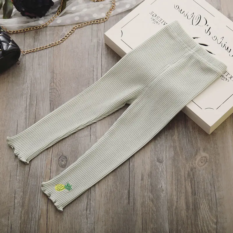 are light green Детские леггинсы для девочек; сезон весна-осень; Детские хлопковые длинные леггинсы для девочек; Удобные леггинсы с рисунком для От 1 до 5 лет - Цвет: are light green