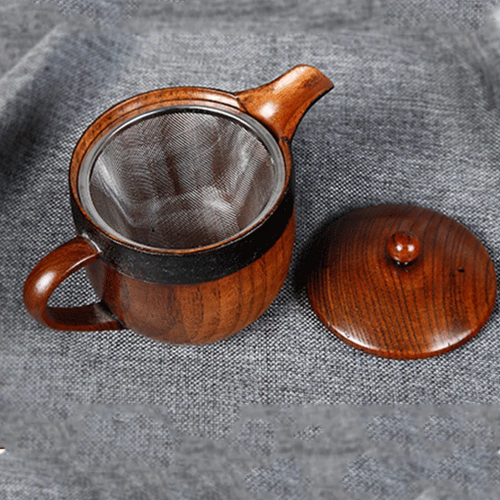 

Wooden Kettle Water Kitchen Pointed Mouth Gift Home Handle Heat Resistant Smooth With Strainer Nature Tea Pot Durable Tool