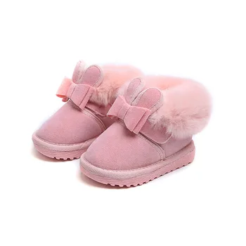 

Warm Kids Snow Boots For Children 2019 New Toddler Winter Princess Child Shoes Non-slip Flat Round Toe Girls Baby Lovely Boots