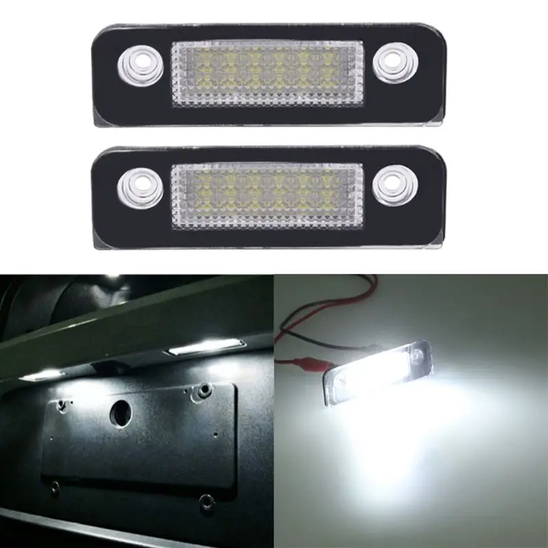 2 шт. для Ford светодиодный номерной лампа дневные ходовые огни 12V белый номер Подсветка регистрационного номера без ошибок подсветка регистрационного номера для Ford Fiesta Fusion MK2
