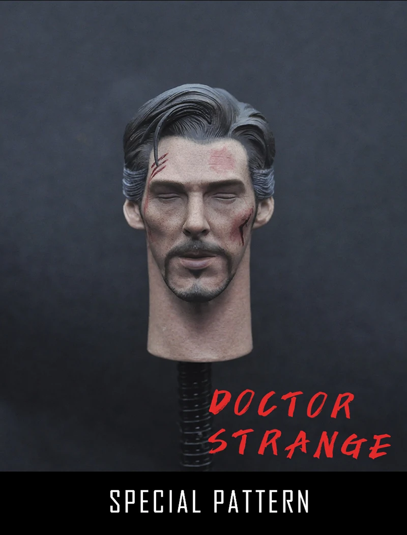 In Stock 1/6 Male Figure Accessory Doctor Strange Head Sculpt Carved Accessory Closed Eyes Normal/Damaged Ver. for 12'' Body - Цвет: Damaged Version