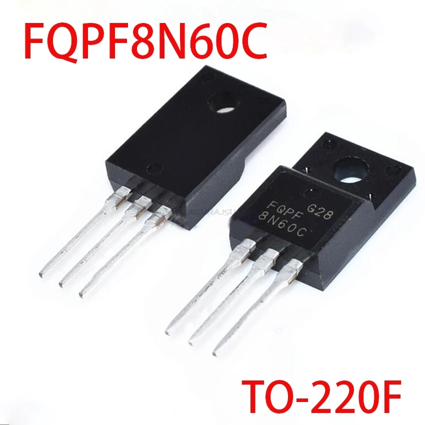 10pcs-FQPF8N60C-8N60C-8N60-600V-8A-MOSFET-N-Channel-transistor-TO-220F ...
