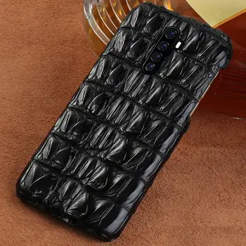 

Luxury Real crocodile Leather Phone case for Realme X2 Pro X50 Pro C3 X XT 5 6 Pro Cover For OPPO A5 A9 Reno 4 2 3 Z Reno Ace K5