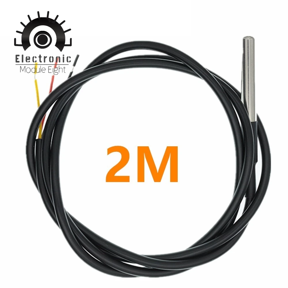 DS18B20 Temperatursensormodul-Kit, wasserdicht, 100 cm, digitales Sensorkabel, Edelstahl-Sondenklemmen-Adapter für Arduino – Detail 3