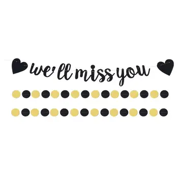 

3pcs We Will Miss You Letter Pull Flag Beautiful Party Garland Decorative Banner For Bachelor Party Retirement Farewell