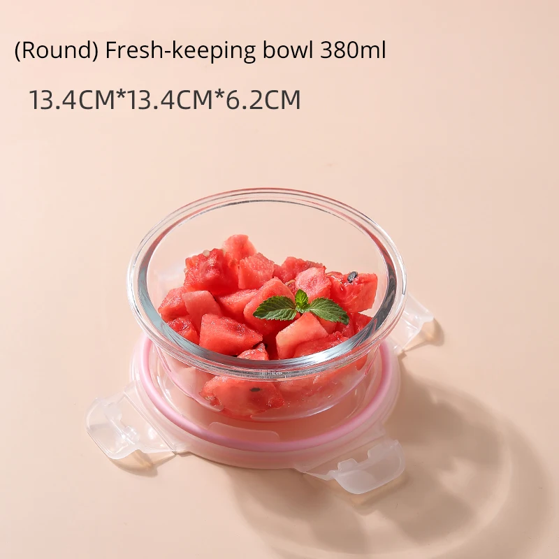 Refrigerator Crisper Storage Container Glass Lunch Box Microwavable Bento  Box Portable Leakproof Food Box for Picnic with Bag