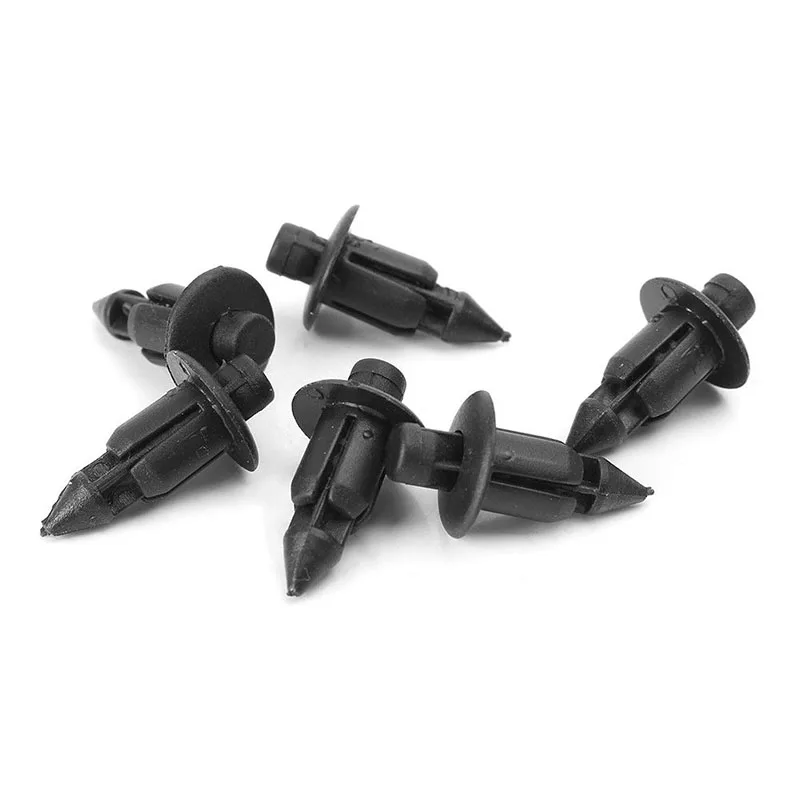 50x Car 6mm Hole Plastic Rivets Fastener Push Clip Black Auto Vehicle Door Trim Panel Retainer Fastener Clips For Suzuki GSXR auto fasteners plastic rivets