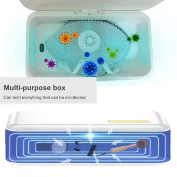 

UV Light Sanitizer Sterilizer Box for Face Masks Smartphone Beauty Tools Kills 99.9% of Germs Bacteria Cleaning Devices