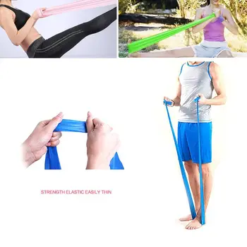 5pcs Flat Resistance Band Pilates Yoga Elastic Band Exercise Equipment Straight Stretching Fitness Training for