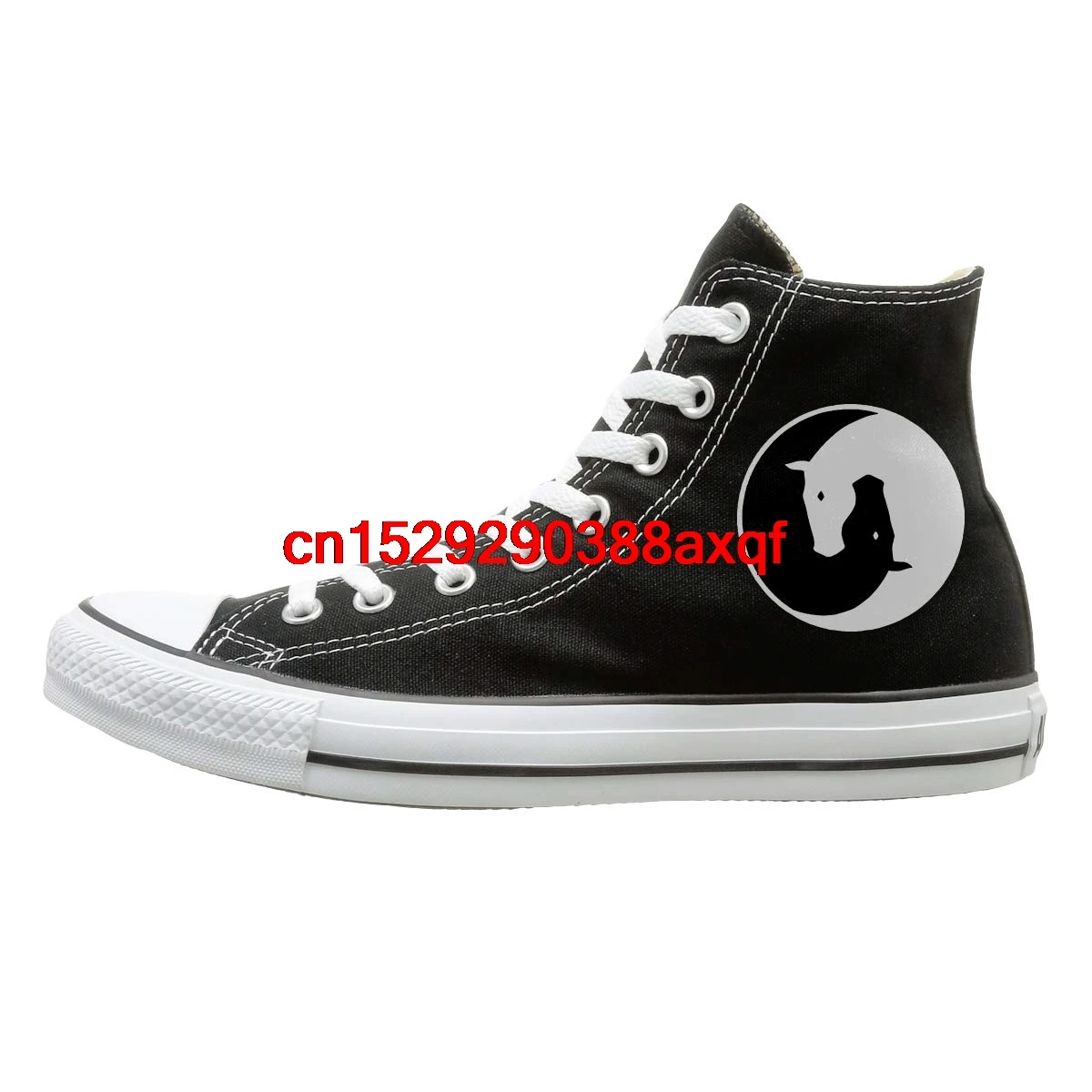 

Canvas Shoes Yin Yang Horses Fashion High-Top Lace Ups Sport Sneakers For Unisex