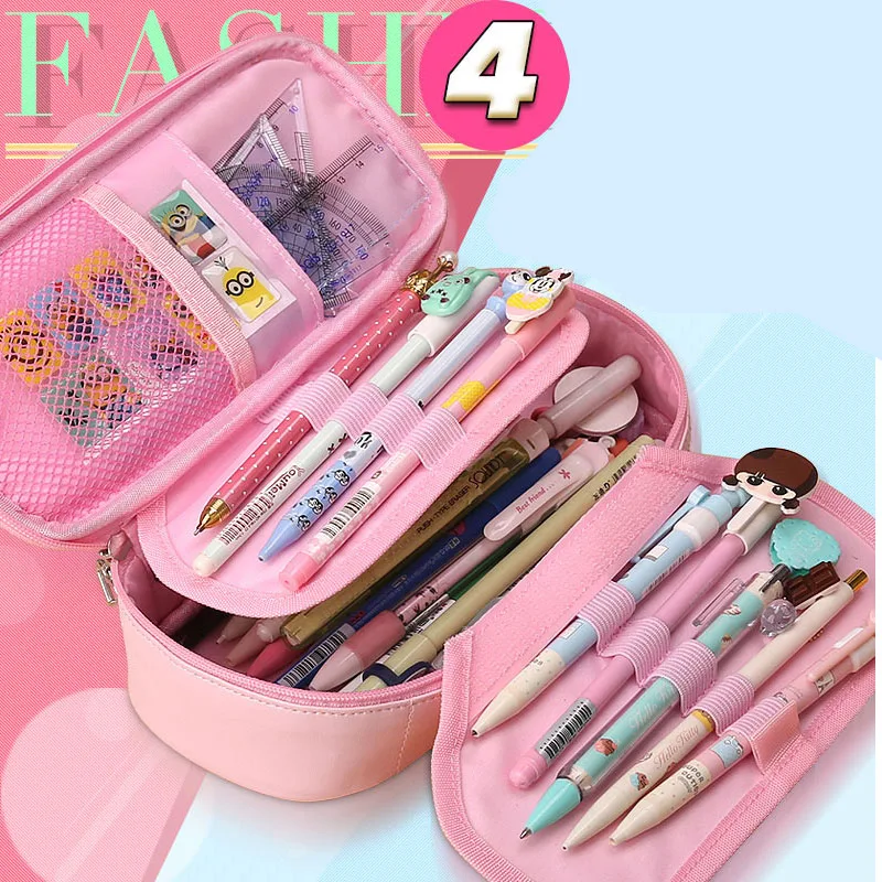 Милый чехол для карандашей Kawaii Kids Girl Pencil, многофункциональная сумка, сумка для ручек, школьные принадлежности, канцелярские принадлежности, подарки