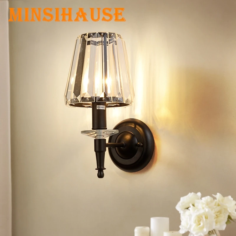 Настенный светильник K9 с кристаллом прикроватный для спальни кабинета прохода
