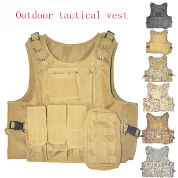 

2019 new mountaineering camping vest outdoor camping army camouflage tactical vest amphibious vest wild camouflage vest