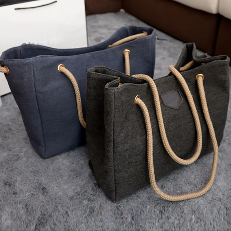 1 шт простая женская сумка Большая вместительная одноцветная Холщовая Сумка для путешествий шоппинг K-BEST