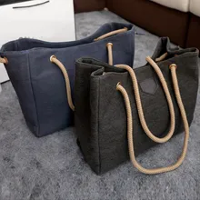 1 шт простая женская сумка Большая вместительная одноцветная Холщовая Сумка для путешествий шоппинг K-BEST