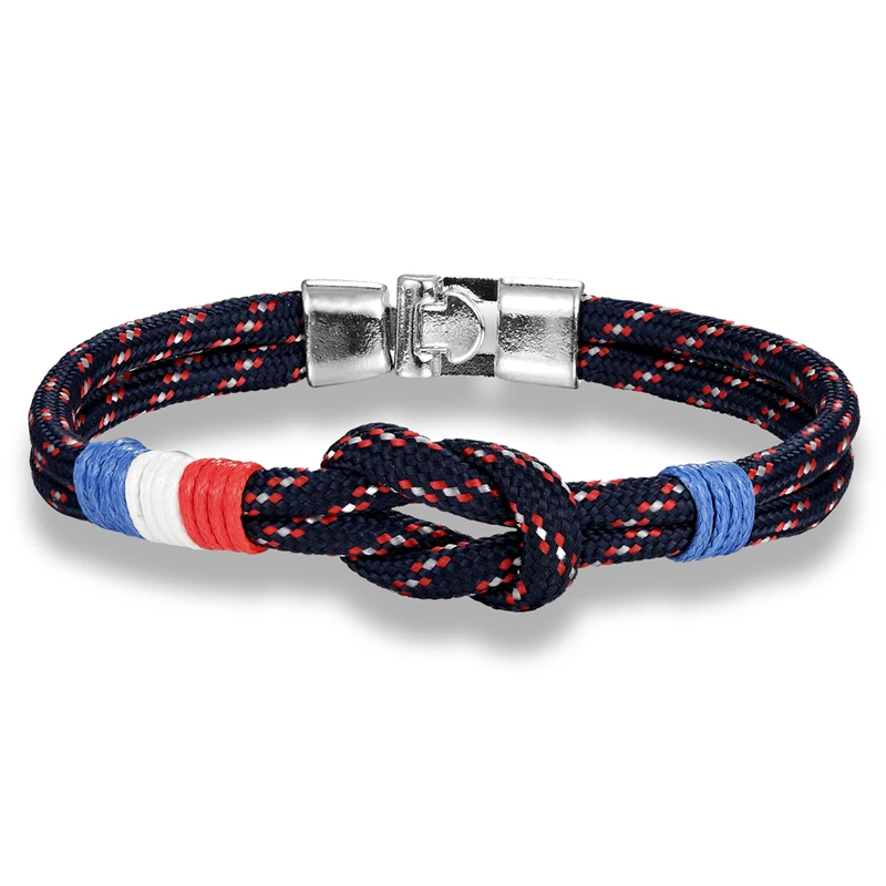 SCM1008 Очаровательный браслет с флагом страны Франции, браслет на веревке для мужчин, бесконечность, красочные браслеты из нержавеющей стали для выживания, для женщин, Homme, ювелирные изделия для дружбы - Окраска металла: SCM1008