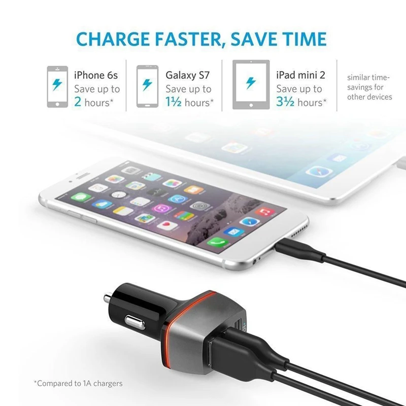 FULL-Qc3.0+ 2.4A 3 Usb порта Смарт быстрая зарядка автомобильное зарядное устройство адаптер для сотового телефона