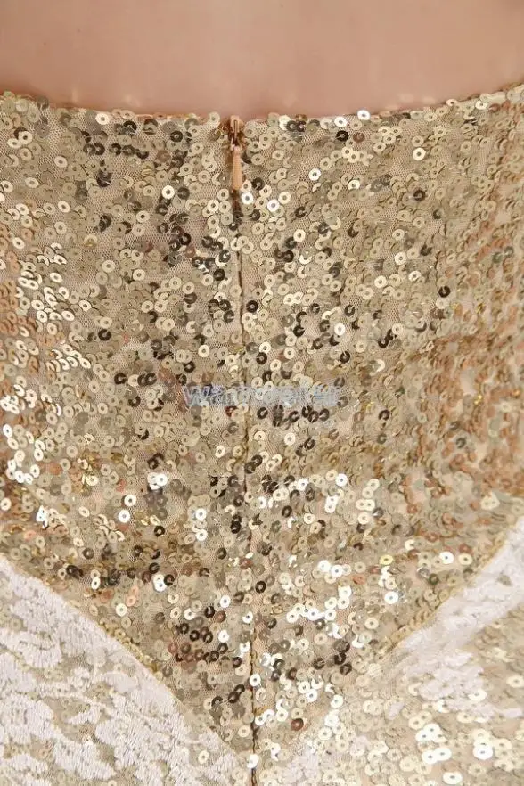 Платье vestidos formale, новинка, кружевное платье с пайетками, Золотое платье для невесты, Длинные вечерние платья для подружек невесты