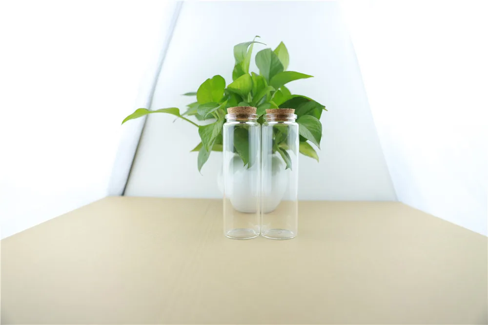 12pcs 47mm 200ml Cork Stopper Glass Bottles Spicy Storage Jar Bottle Food Containers Glass spice candy Jars Vials (6)
