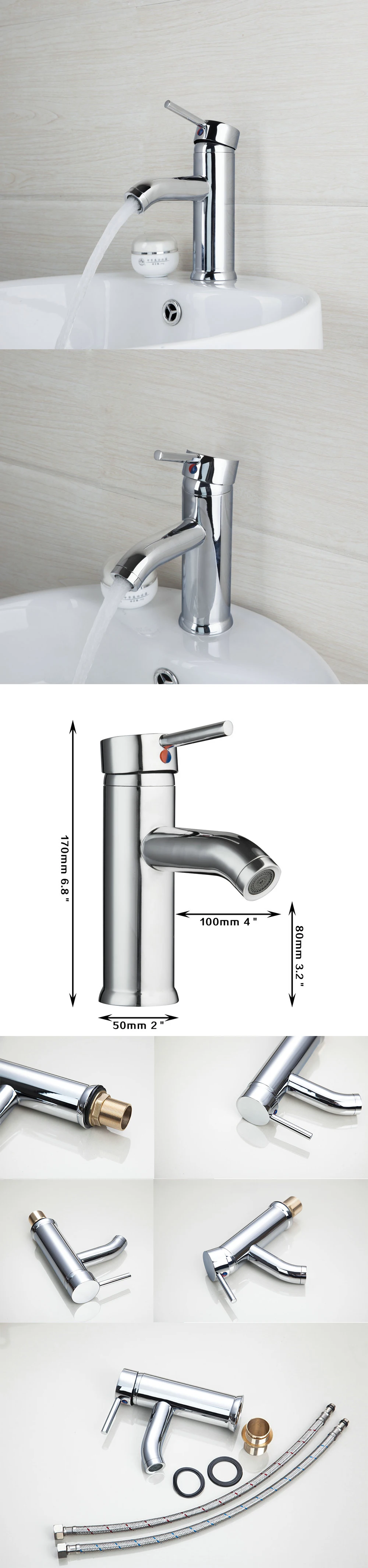 Смеситель для ванной комнаты для раковины на бортике lavabo musluk, смеситель для умывальника, хромированные латунные краны с одной ручкой и распылителем