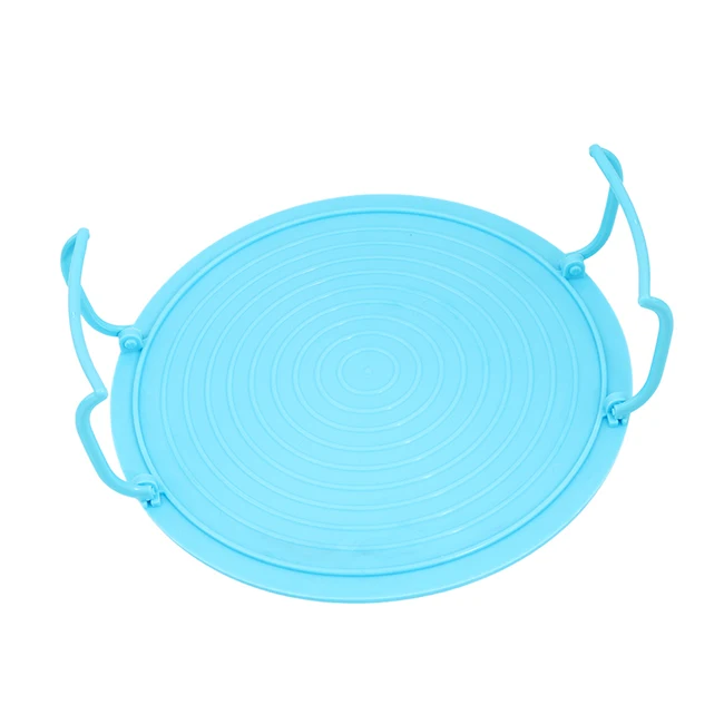 3 Colors Plastic Stand Microwave Insert Multifunction Kitchen Plate Rack Plastic Stacker Lid+ Cooling Rack Kitchen Tool - Color: blue