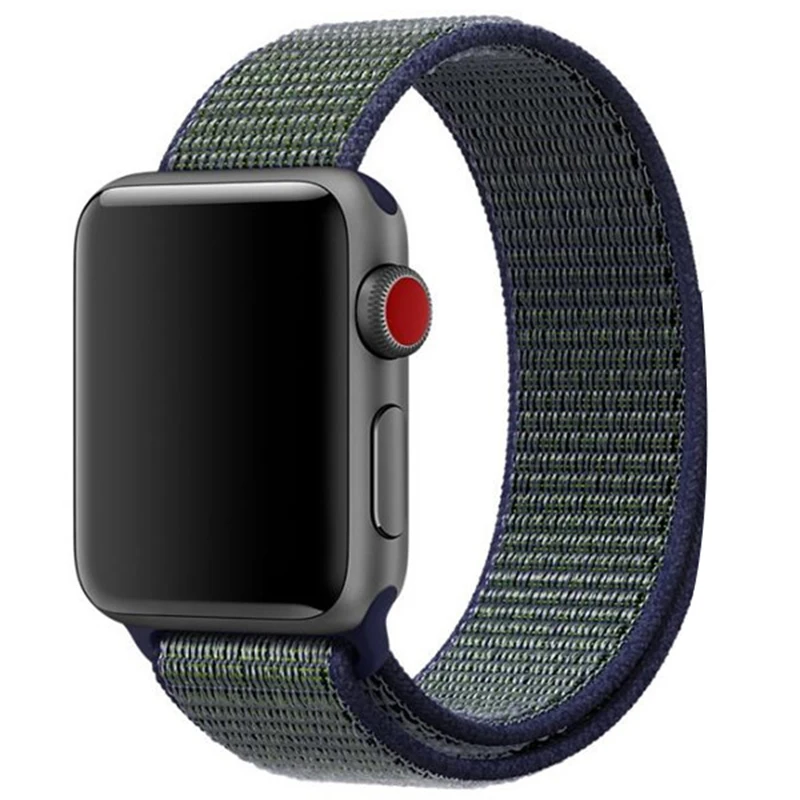 Ремешок для Apple Watch 44 мм 40 мм ремешок из нейлона iWatch Correa Series 5 4 3 2 Sport Loop 42 мм 38 мм браслет ремешок для часов аксессуары Новинка - Цвет ремешка: 19 Midnight Fog