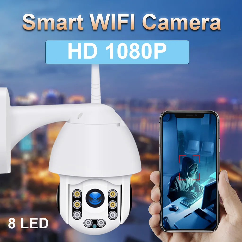 HD 1080P Открытый водонепроницаемый WiFi PTZ для Pan Tilt безопасности IP IR камера ночного видения для ONVIF US/EU/UK/AU домашний мониторинг#822