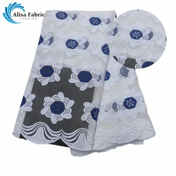 

Alisa 2019 High Quality French Embroidery lace Fabric 5 Yards/pcs African mesh lace Fabric with stone For Wedding Dress Material
