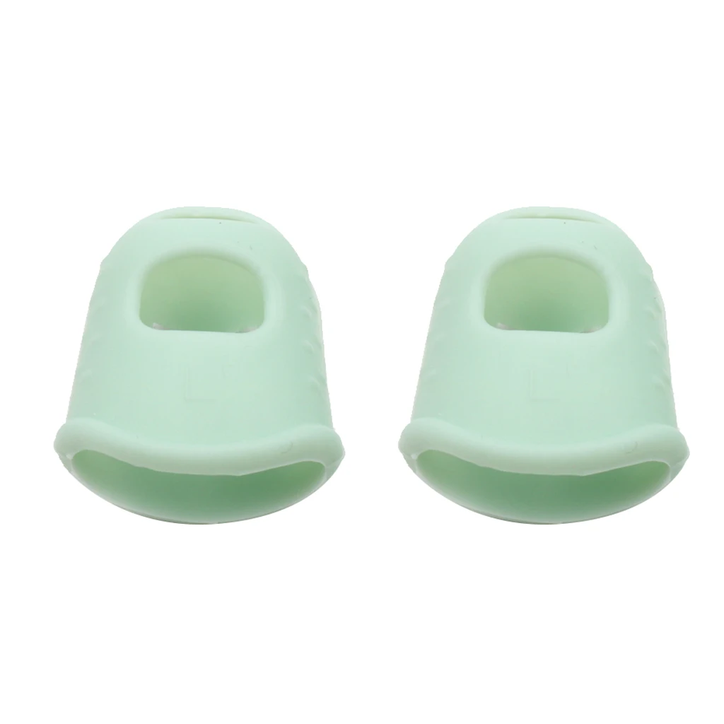 2pcs Soft Kalimba Finger Protector Thumb Picks for Beginner Accs Light Green