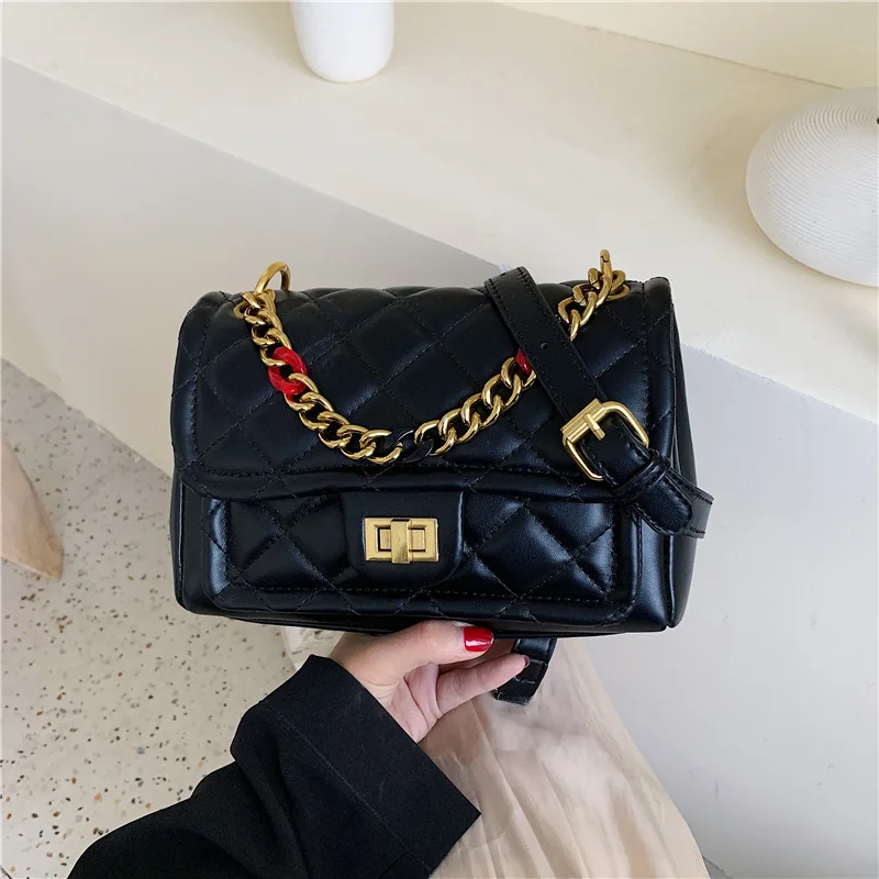 

Rhombus Small Bag 2019 New Style Trend Korean-style Versitile Fashion Chain Square Sling Bag Hand Shoulder Bag