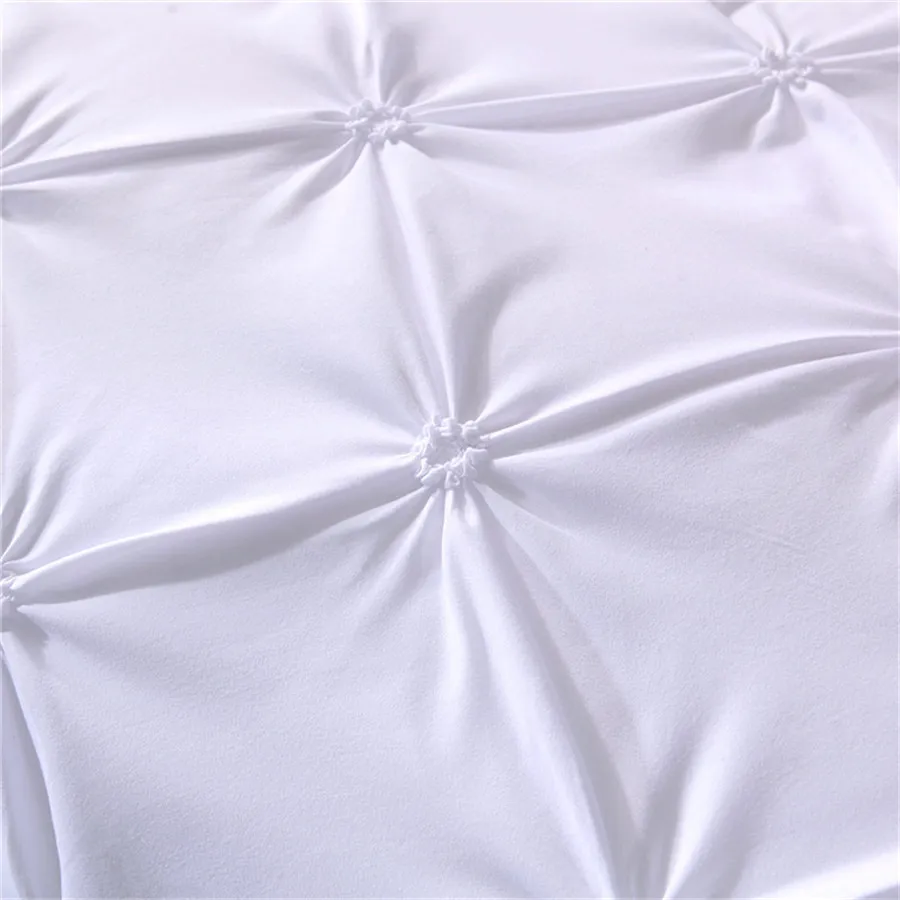 Luxury Bedding Set Pinch Pleat Comforter Bed Sets Home Textile Bed Linen High Quality Bedspreads black White King Duvet Cover