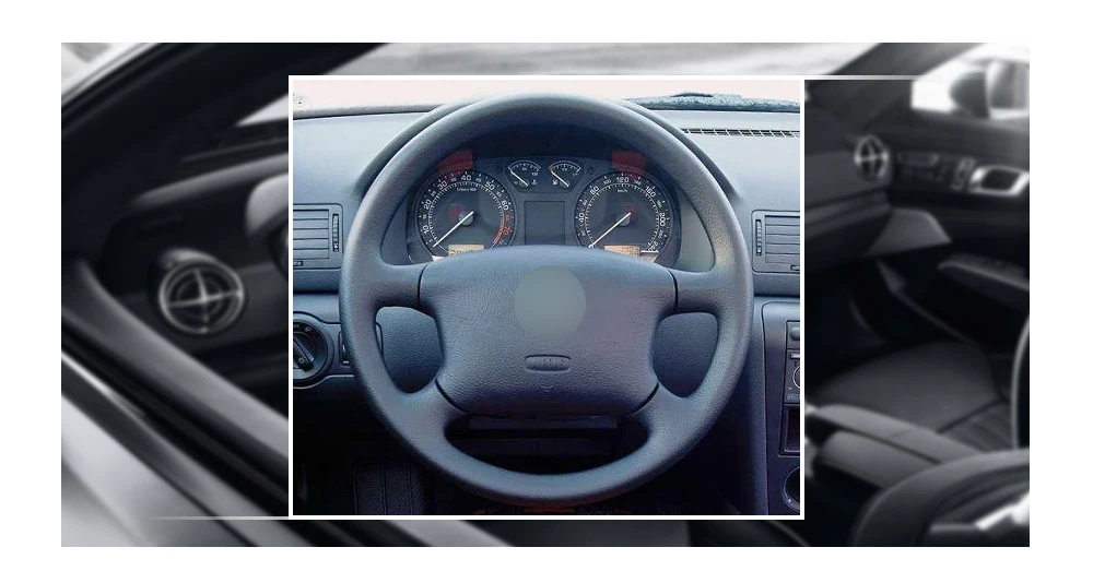 Черная крышка рулевого колеса из искусственной кожи для Skoda Octavia 1999-2005 Superb 2002-2005