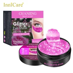 New 60Pcs Rose Eye Patches Anti Black Circle Moisturizing Fine Line Wrinkle Puffiness Remover Glitter Eye Mask Skin Care