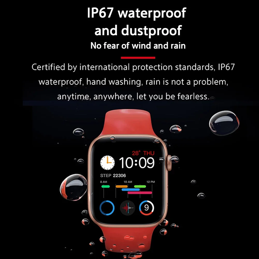 IWO X7 Smartwatch Watch for Men Heart Rate Fitness Tracker Bluetooth Call Smart Watch DIY Face ip67 Waterproof PK W26 T500 X8MAX