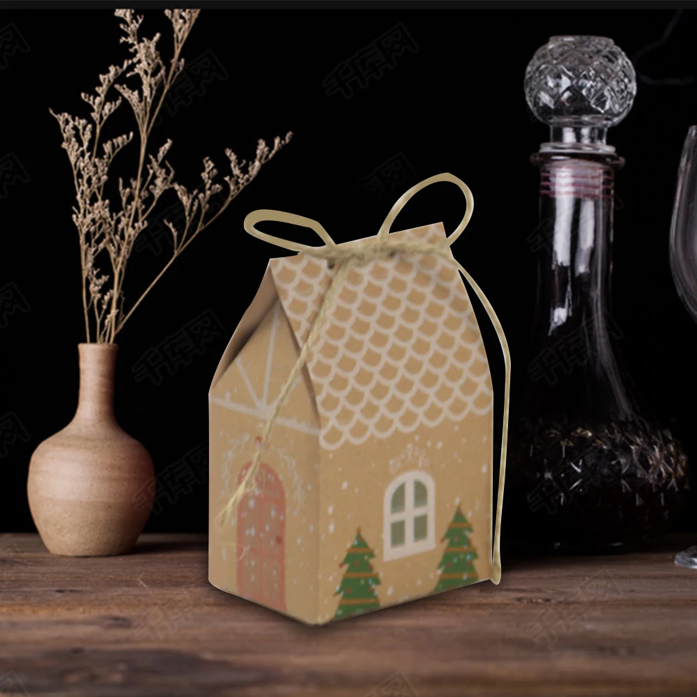 10 шт./компл. веселый рождественский подарок мешок Крафта Бумага конфетная