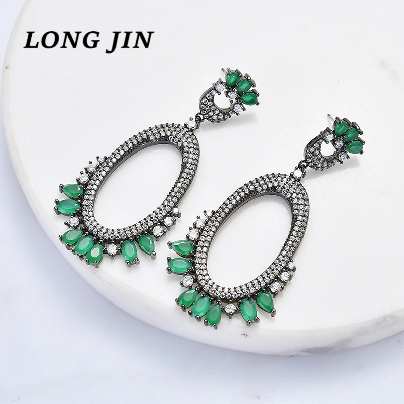 Европейские и американские ретро микро-инкрустированные циркониевые овальные