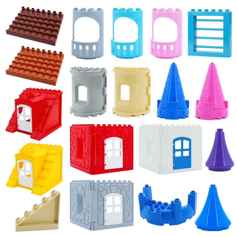 Big Size Building Blocks Castle Tower House Medieval Accessories Compatible Large Bricks Kids DIY Educational Toys Children Gift | Игрушки и