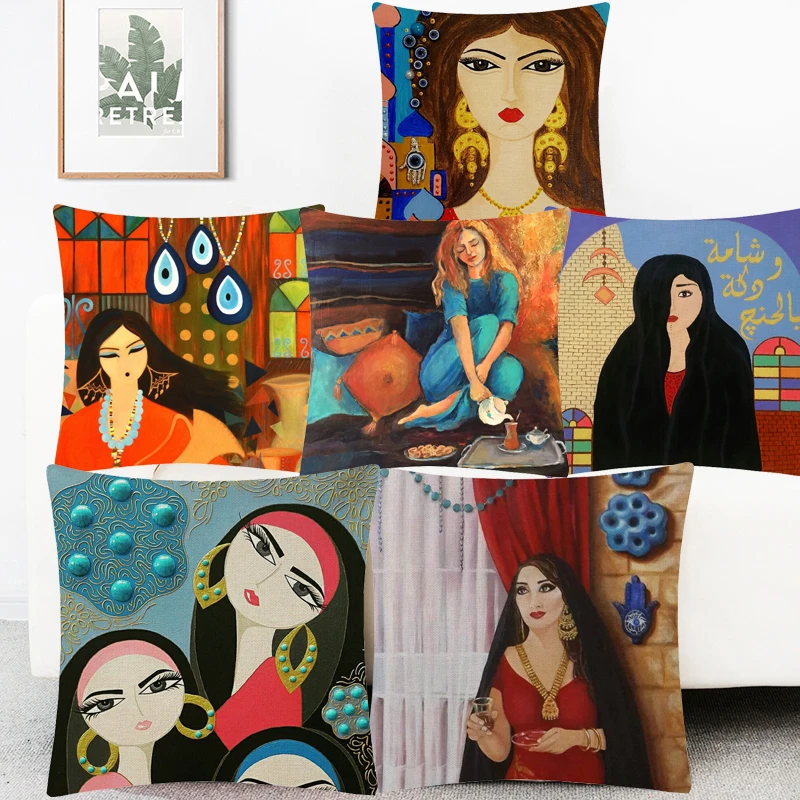 Художественная подушка для женщин и девушек чехол подушки девочек дивана