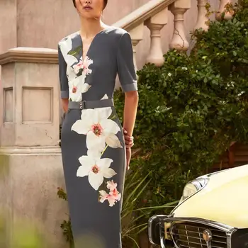 

New dress package collect waist cultivate morality show thin buttock short sleeved dress in female