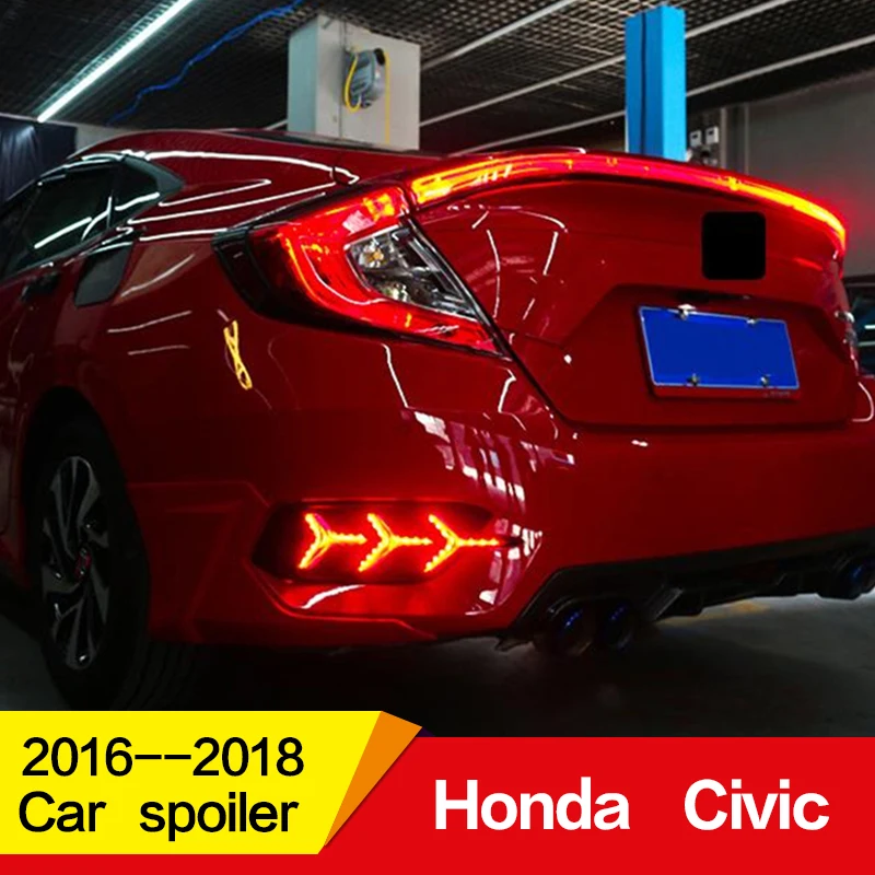 Используется для Honda civic spoiler 17 18 лет 10го поколения FC сиамский светодиодный светильник read lliht аксессуары для заднего крыла