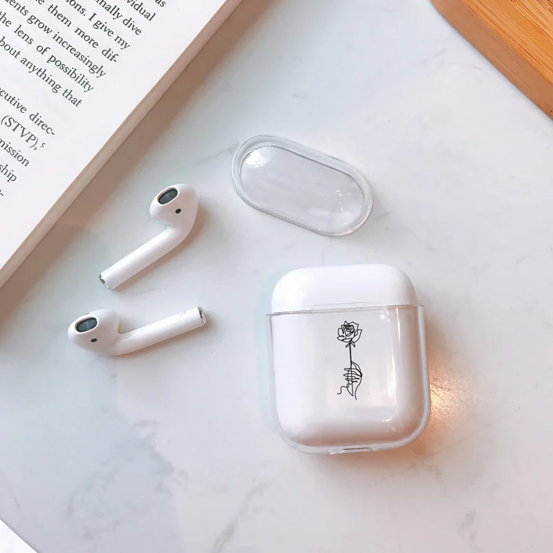 Мягкий милый Чехол Air Pods для Apple airpods, роскошные простые линии, цветы, мужские Airpods, чехол для наушников Bluetooth, аксессуары