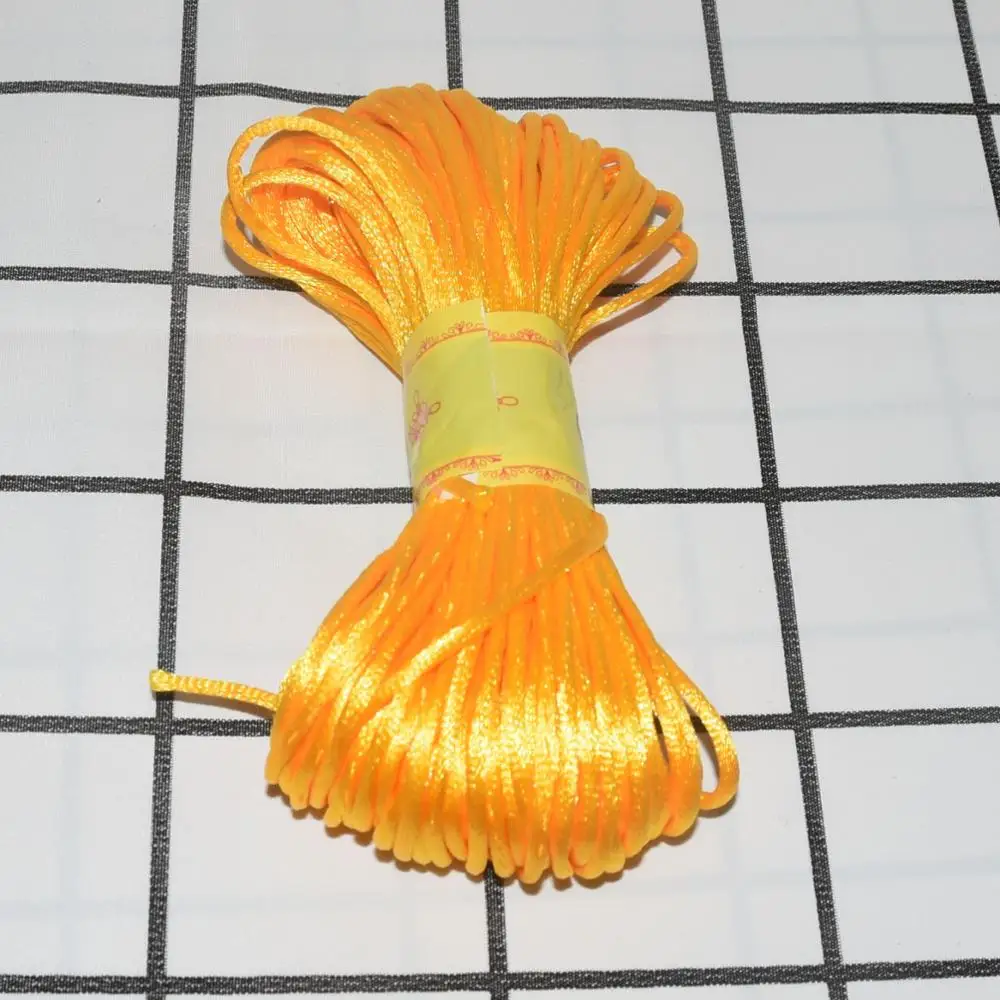 2,5 мм, 20 м, китайский шнур с узлом, атласная нейлоновая плетеная веревка, Бисероплетение Макраме, плетеный шнур, разноцветный бисер, нить для рукоделия - Цвет: 27