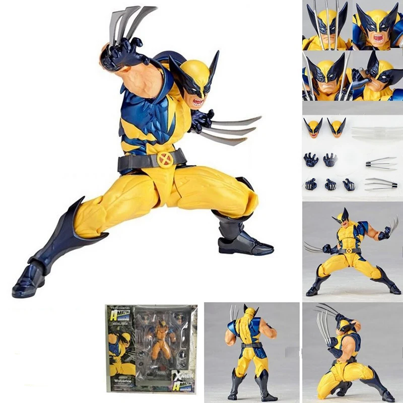 Marvel Revoltech удивительный супер герой X-men Росомаха, Логан Howlett ПВХ фигурка Коллекционная для детей игрушки подарки Brinquedos