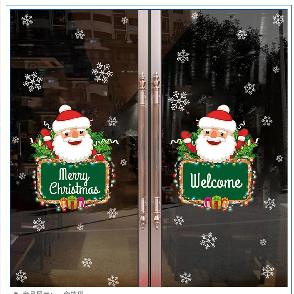 Наклейка на стену с Рождеством Санта Клаус Navidad стеклянная дверная наклейка год украшение дома аксессуары кухня для детей подарок