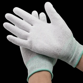 

3Pair Antistatic Gloves Carbon Fiber Gloves PU Painted Palm with ESD Electronic Working Hand Protect Gloves Phone Repair Tools