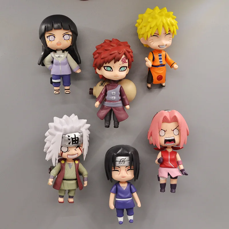 Креативные Мультяшные дизайнерские магниты на холодильник Наруто 6 шт. 3D стикеры
