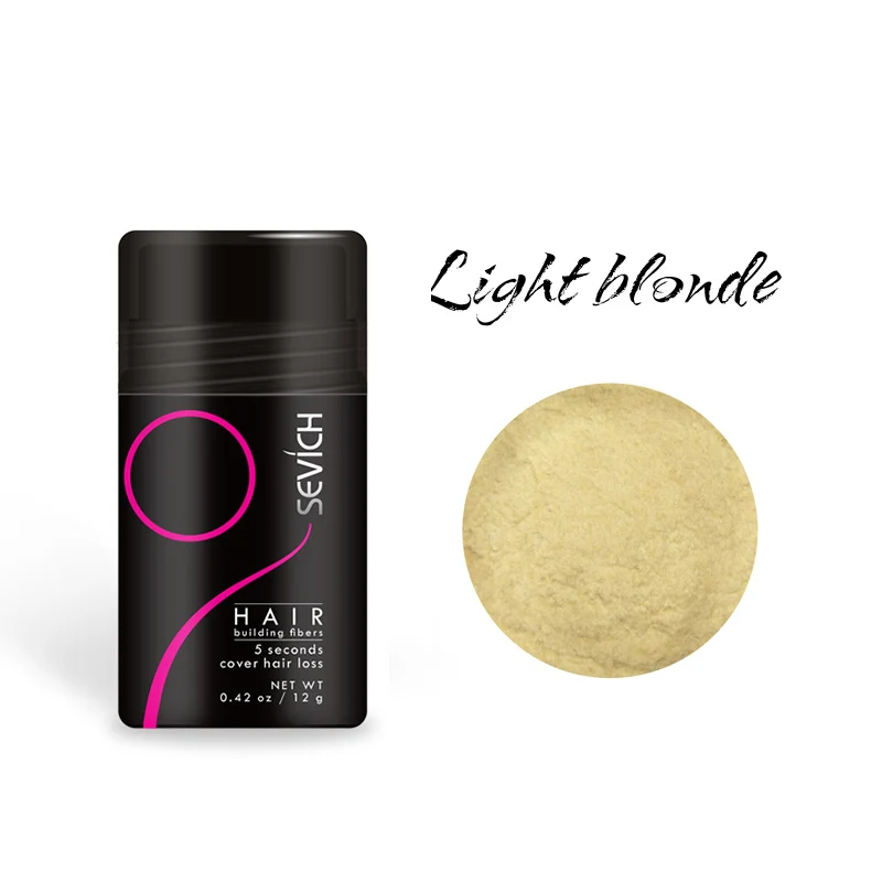 hair fiber-lt-blonde Кератиновые строительные волокна волос 12 г набор с Sevich спрей аппликатор специальный рост волос насадка для наращивания волос волокна порошок - Цвет: hair fiber-lt-blonde