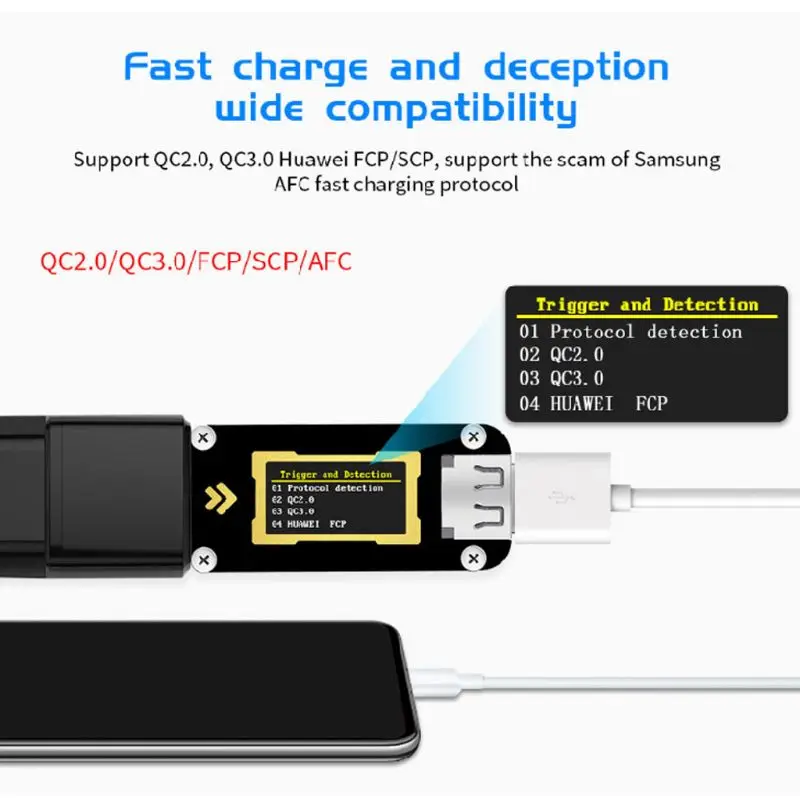 FNB28 USB Тестер измеритель напряжения тока QC2.0/QC3.0/FCP/SCP/AFC Быстрая зарядка